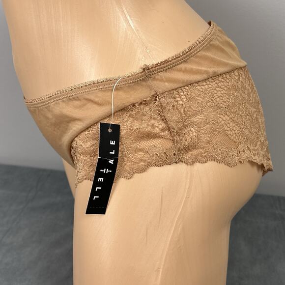 Telltale Panties Size XL Lace and Mesh Cheeky Toasted Nude Sheer Tan Panty New - Picture 3 of 8